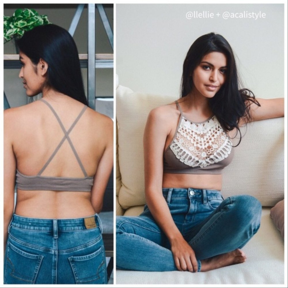 Llellie Crochet Brami Bralette in Cream